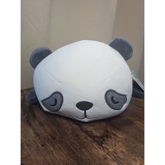 RARE Round1 Fluffy Sleeping Panda Plush 14IN NWT LivHeart - Picture 1 of 6